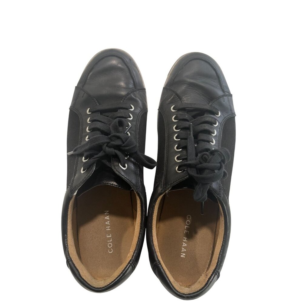 Cole Haan Mens Black Leather & Suede Lace-Up Sneakers Size 10M Casual Shoes